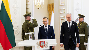 Gitano Nausėdos ir Lenkijos Prezidento Andrzejaus Dudos spaudos konferencija