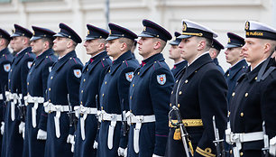 Iškilminga ministrų pasikeitimo ceremonija prie Krašto apsaugos ministerijos