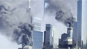 Kvapą gniaužiantys vaizdai: Filadelfijoje užsidegė dangoraižis