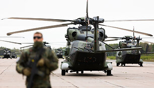  Pratybų &bdquo;Griffin Lightning 2025&ldquo; pristatymas ir Lietuvoje dislokuotų Vokietijos sraigtasparnių pakilimas