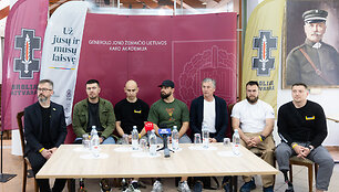  Generolo Žemaičio Lietuvos karo akademijoje vyko spaudos konferencija ir susitikimas su sužeistais Ukrainos gynėjais 