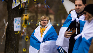 Antikarinis mitingas, kuriame dalyvauja Rusijos politiniai emigrantai