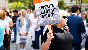 "Lifosa" gamyklos darbuotojų mitingas