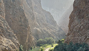 Pakeliui į Suro miestą: Wadi Shab ir Wadi Shab Cave