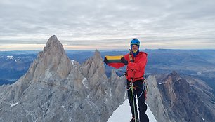 Marius Gružauskas ant Cerro Torre viršūnės