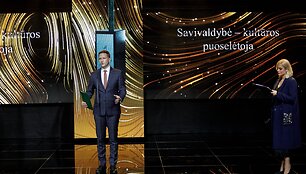 Savivaldos apdovanojimų &bdquo;Auksinės krivūlės&ldquo; akimirka / Dainiaus Stonkaus nuotr.