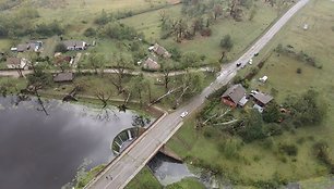 Audros nusiaubta Žagarė – iš paukščio skrydžio