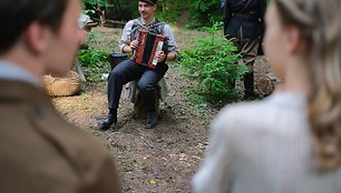 Akimirka iš Vytauto V.Landsbergio ir Giedriaus Tamoševičiaus filmo „Poetas“ filmavimo