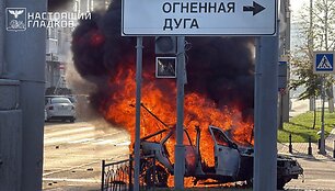 Į automobilį Belgorode pataikė dronas