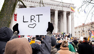 Protestas &bdquo;&Scaron;alin rankas nuo laisvo žodžio!&ldquo;