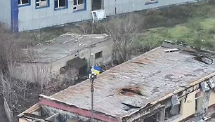 Ukrainos kariai i&scaron;kėlė vėliavą Pokrovsko centre