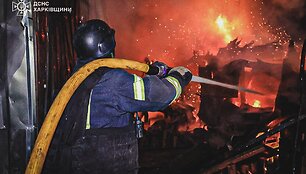 Rusijos ap&scaron;audymo padariniai Charkive