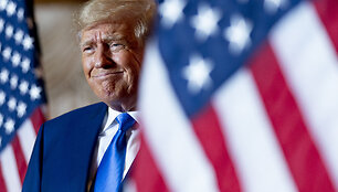 Buvęs JAV prezidentas D.Trumpas ruo&scaron;iasi kalbai Floridoje