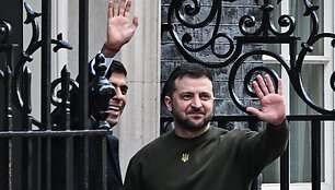 V.Zelenskis ir R.Sunakas Dauningo gatvėje