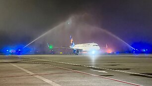 Oro bendrovės &bdquo;Israir&ldquo; inauguracinis atvykimas į Vilniaus oro uostą pernai birželį