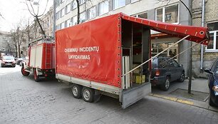 Cheminių incidentų likvidavimo priekaba.