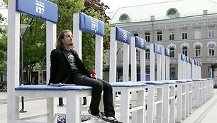 Vinco Kudirkos ai&scaron;kėje vykstoma akcija