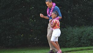 Barackas Obama ir dukra Sasha