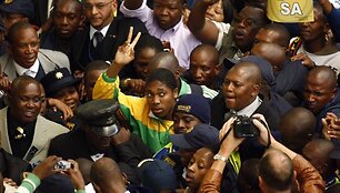 Bėgikės Caster Semenya sutiktuvės Johannesburge (Pietų Afrikos respublika)
