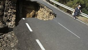 Nugriuvęs kelias Tenerifėje