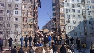 Sprogimas sunaikino visą daugiabučio devynauk&scaron;čio laiptinę.