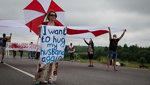 Baltarusių protestas prie Medininkų pasienio punkto