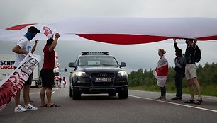 Baltarusių protestas prie Medininkų pasienio punkto