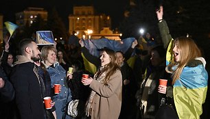 Chersono išvadavimas sukėlė džiaugsmo protrūkį Kyjive