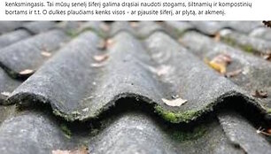 Žinutė, kurioje tvirtinama, kad asbestinio &scaron;iferio uždraudimas yra apgaulė