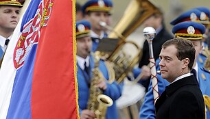 Dmitrijus Medvedevas antradienį apsilankė Serbijoje