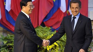 Hu Jintao ir Nicolas Sarkozy