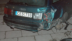 Sudaužytas automobilis Audi