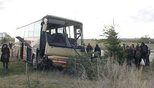 Į avariją patekęs autobusas