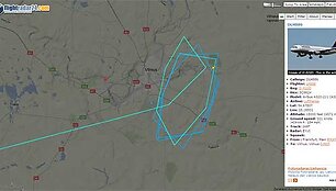 Internete buvo galima stebėti, kaip bendrovės &bdquo;Lufthansa&ldquo; orlaivis suko ratus vir&scaron; Vilniaus