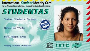 ISIC pažymėjimas VGTU studentams