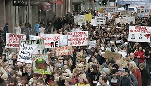 Mokytojų protestas Rygoje