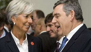 Christine Lagarde ir Gordonas Brownas