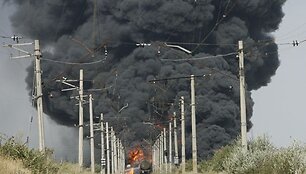 Traukinys važiavo vienu i&scaron; pagrindinių Gruzijos geležinkelių.