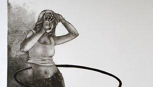 &bdquo;Nutolusi diena Hula hoop&ldquo; (akvatinta, 2011)