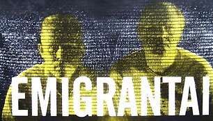 Spektaklio &bdquo;Emigrantai&ldquo; afi&scaron;a