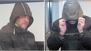 A.Račkelis (kairėje) neigia sugalvojęs pagrobti Ž.Buzą ir kalinęs jį savo namo rūsyje, D.Snapkausko dangstymasis nuo fotoobjektyvų kelia įtarimą...