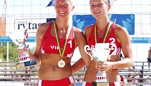 Lietuvos moterų paplūdimio čempionių vardus iškovojo Diana Šuopytė ir Vika Daškevičiūtė 