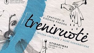 Grafikių Milenos Liutkutės ir Agnės Kananaitienės paroda &bdquo;Treniruotė"