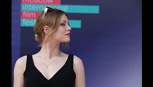 Toma Va&scaron;kevičiūtė filmo pristatymo konferencijoje Maskvoje
