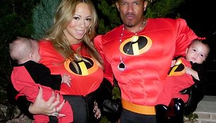 Mariah Carey su vyru Nicku Cannonu ir dvynukais