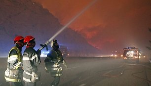 Netoli Marselio ugniagesiai kovoja su miško gaisru