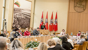 Konferencijos „Koordinuotas atsakas į smurtą artimoje aplinkoje: praktikos, galimybės, iššūkiai“ akimirka. 