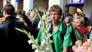 Jaunųjų atletų sutiktuvės Vilniaus oro uoste