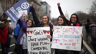 Moterų protestas prie&scaron; D.Trumpą 