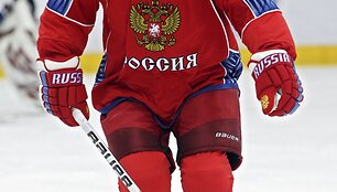 V.Putinas &ndash; ledo ritulio treniruotėje. 